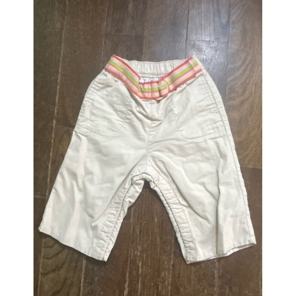 Baby‎ Gap Infant Girls Pants Bermuda Khaki Elastic Waist 100%Cotton Size 18-24 M